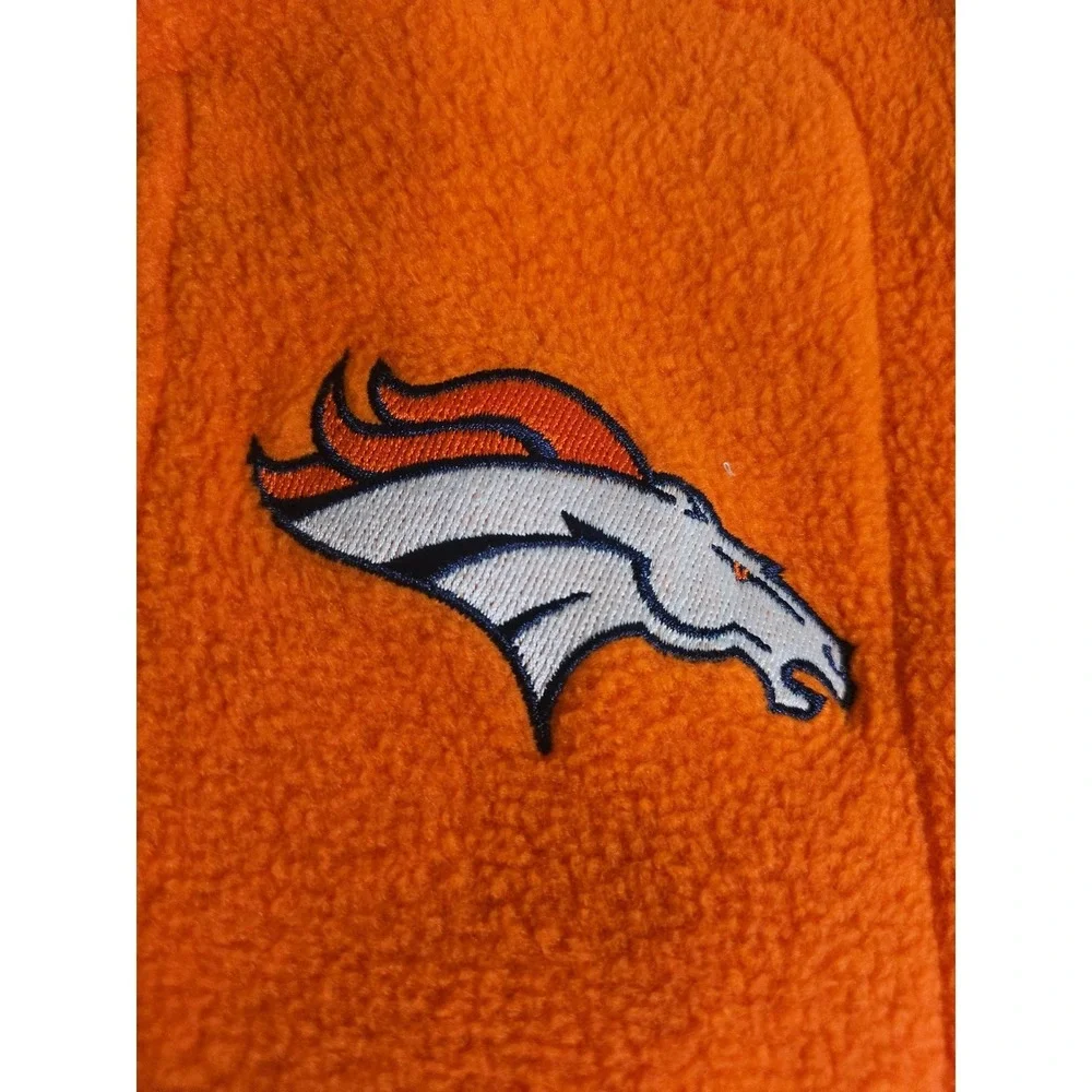 Champion Fleece Hoodie Mens 2X Orange Denver Broncos Full Zip Jacket Embroidered